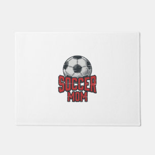 Soccer Mum Vintage Distressed Sports Shirt Design_ Doormat