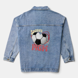 Soccer Mum Womens Cheer Soccer Mum Mother's Day So Denim Jacket