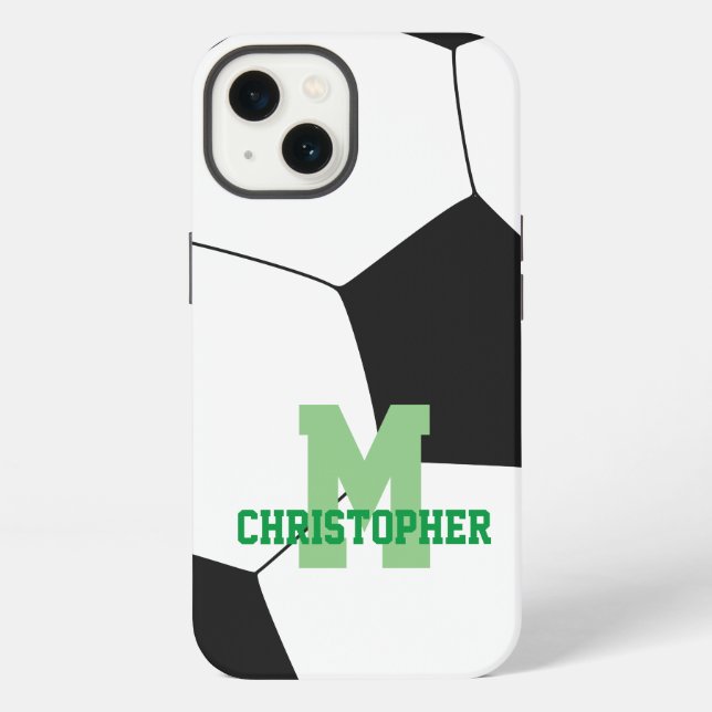 Soccer Name Initial Custom iPhone Case (Back)
