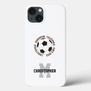 Soccer name initial personalised text iPhone 13 case