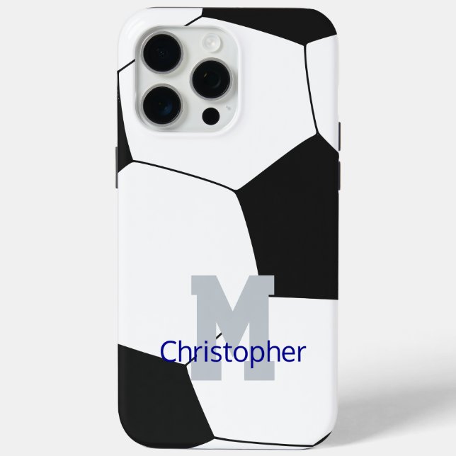 Soccer Name & Monogram Case-Mate iPhone Case (Back)