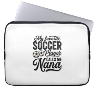 Soccer Nana Vintage Engraving Family Player Shirt_ Laptop Sleeve
