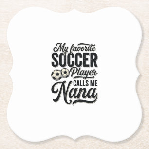 Soccer Nana Vintage Engraving Family Player Shirt_ Paper Coaster