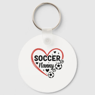 Soccer Nanny Heart Soccer Player Nanny Key Ring