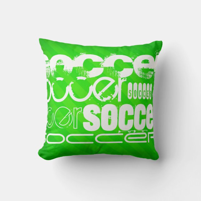 Soccer; Neon Green Stripes Cushion (Front)