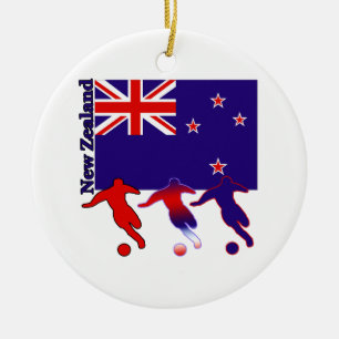 Soccer New Zealand Ceramic Tree Decoration