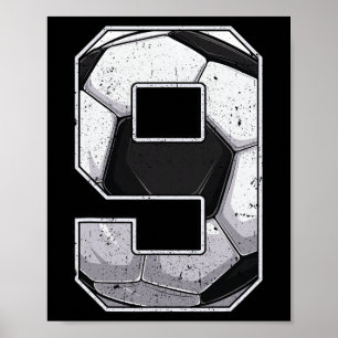 Soccer Ninth 9th Birthday Boy Nine 9 Years Old Bda Poster