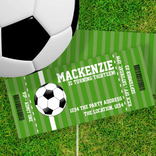 Soccer Novelty Ticket Personalised Invitation