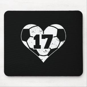Soccer Number 17 Jersey Funny Soccer Heart Game Da Mouse Mat