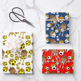 Soccer Nut Pattern Wrapping Paper Sheet