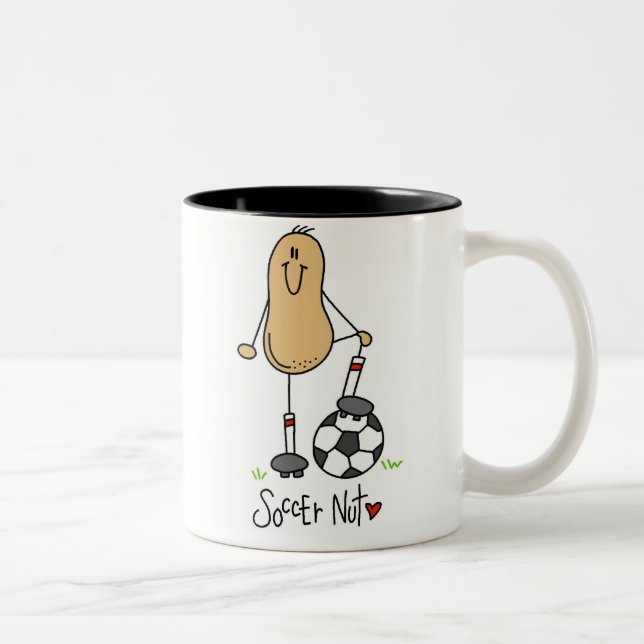 Soccer Nut T-shirts and Gifts Two-Tone Coffee Mug (Right)