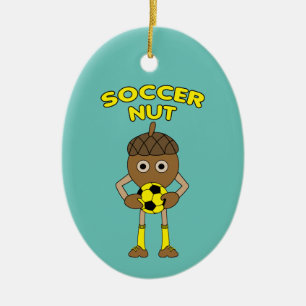 Soccer Nut Text Ceramic Tree Decoration