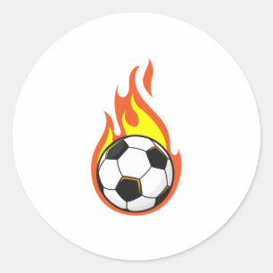 Soccer on Fire Classic Round Sticker