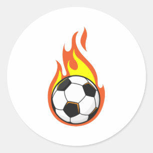 Soccer on Fire Classic Round Sticker