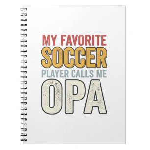 Soccer Opa Vintage Typography Shirt Design_1 Notebook