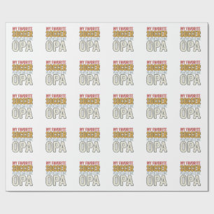 Soccer Opa Vintage Typography Shirt Design_1 Wrapping Paper