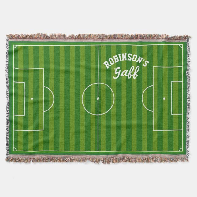 Soccer or Football personalised Throw Blanket (Front)
