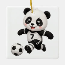 Soccer Panda Ornament