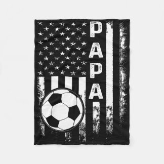 Soccer Papa American Flag Vintage Christmas Xmas  Fleece Blanket