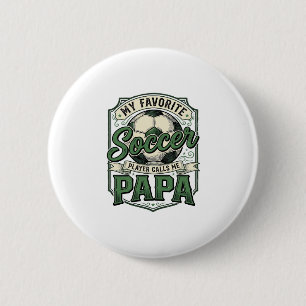 Soccer Papa Vintage Engraving Shirt Design_1 6 Cm Round Badge