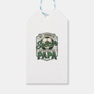 Soccer Papa Vintage Engraving Shirt Design_1 Gift Tags