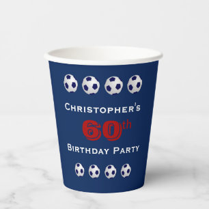 Soccer Paper Cups, 60th Birthday Party Paper Cup