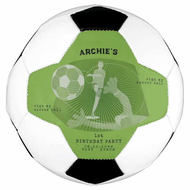 Soccer Party Game Day Pitch Birthday Party Football (Front)