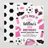 Soccer Party Invitation | Girl Soccer Invitations