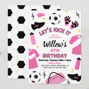 Soccer Party Invitation   Girl Soccer Invitations