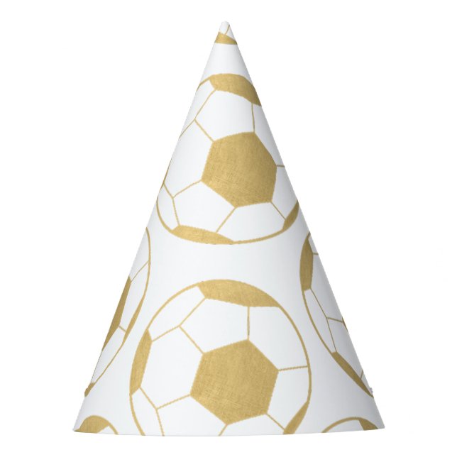 Soccer Party Kids Gold Birthday Party Hat (Front)