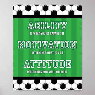 Soccer Party MOTIVATIONAL QUOTE Sign Print
