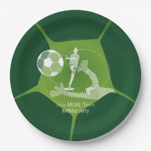 Soccer Party Sport Game Day Pitch Any Age Birthday Paper Plate