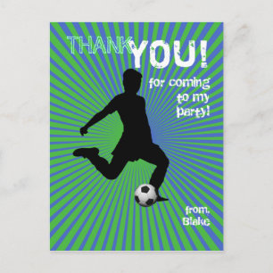 Soccer Party Thank You Postcard