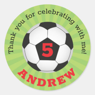 Soccer Party Thank You Round Stickers