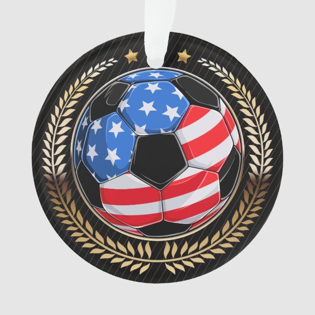 SOCCER PATRIOTIC  ORNAMENT (Front)