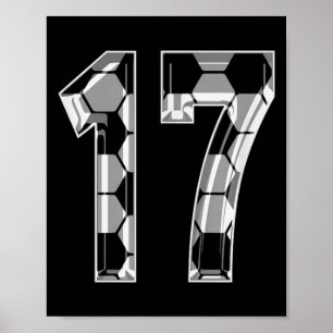 Soccer Pattern Number 17 Jersey Player Uniform 17 Poster