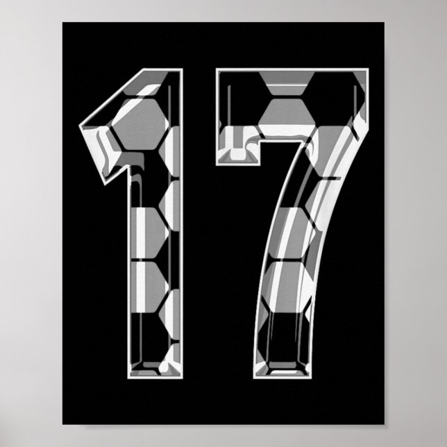 Soccer Pattern Number 17 Jersey Player Uniform 17 Poster (Front)