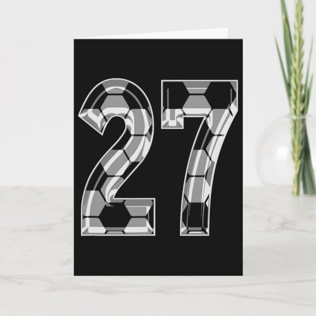 Soccer Pattern Number 27 Jersey Player Uniform #27 Card (Front)