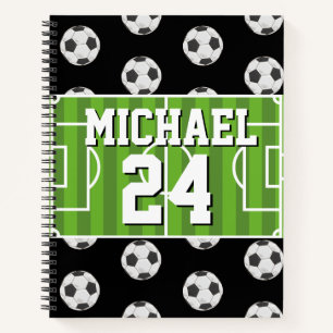 Soccer Pattern Player Name Jersey Sports Notebook