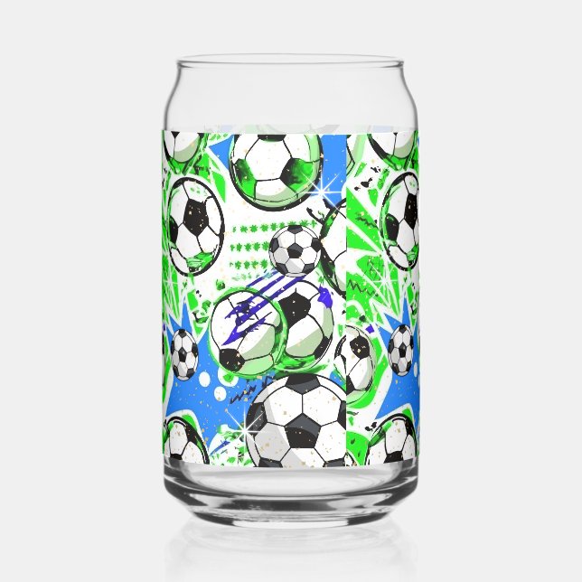 soccer pattern style can glass (Front)