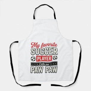 Soccer Paw Paw Vintage Player Grandpa Shirt Design Apron