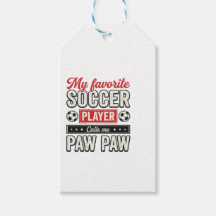 Soccer Paw Paw Vintage Player Grandpa Shirt Design Gift Tags