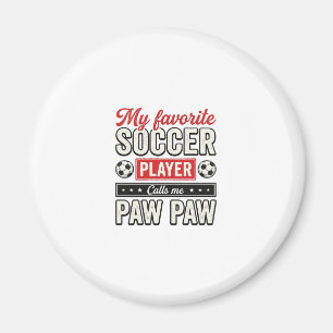 Soccer Paw Paw Vintage Player Grandpa Shirt Design Magnet