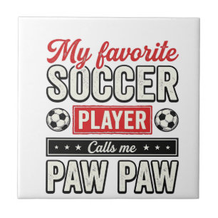 Soccer Paw Paw Vintage Player Grandpa Shirt Design Tile