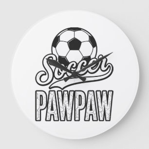 Soccer Pawpaw Vintage Engraving Shirt Design_1 Large Clock
