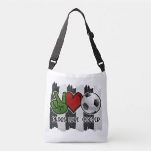Soccer Peace and Love Crossbody Bag