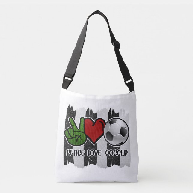 Soccer Peace and Love Crossbody Bag (Front)