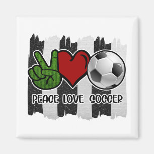 Soccer Peace and Love Magnet