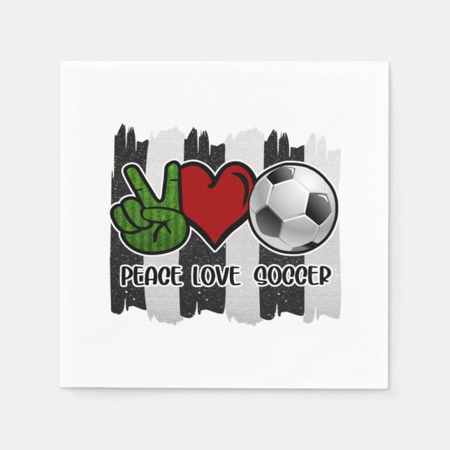 Soccer Peace and Love Napkin (Front)