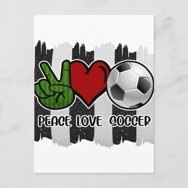 Soccer Peace and Love Postcard (Front)